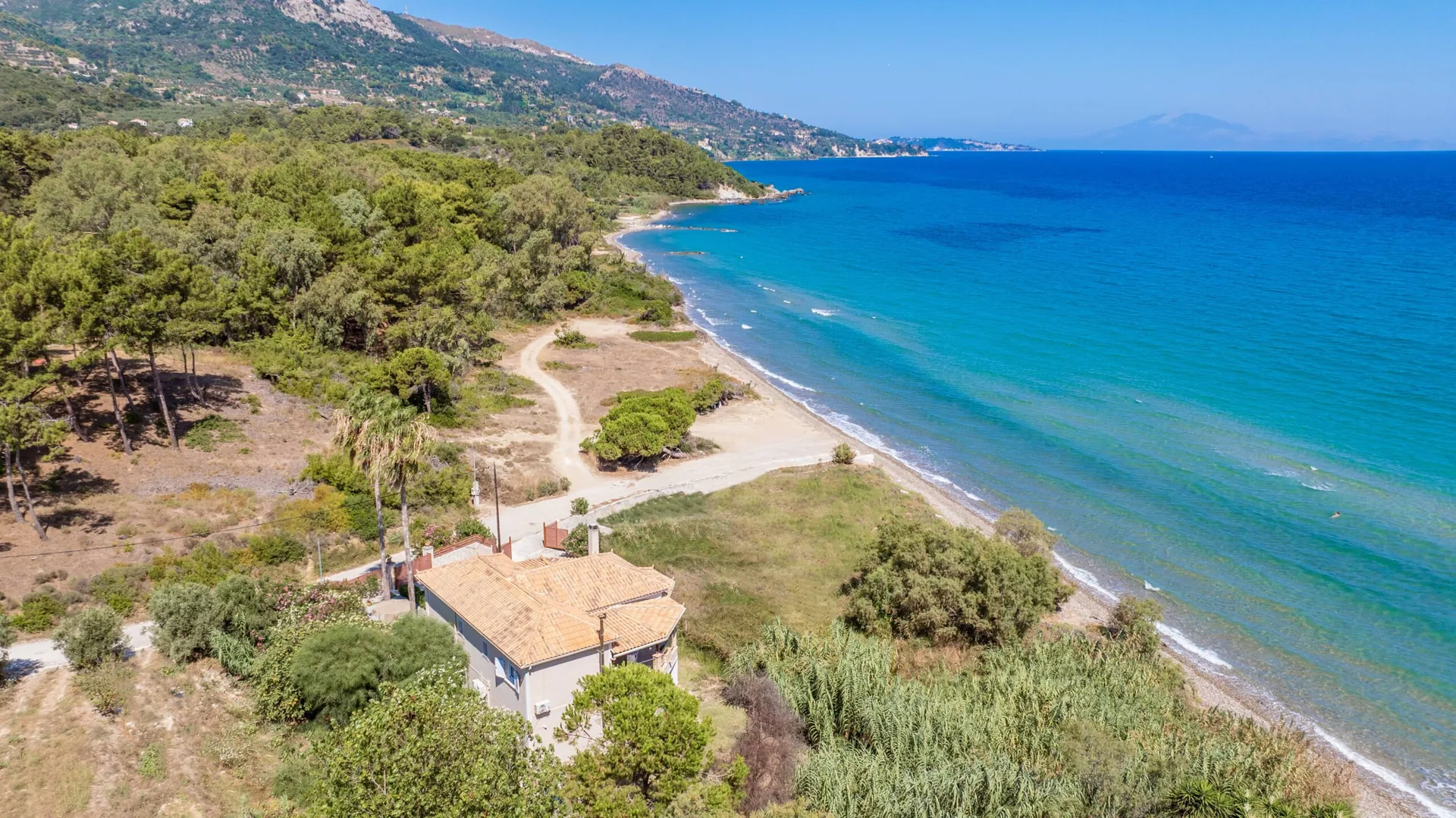 Vasilikos coastline surrounding the villa